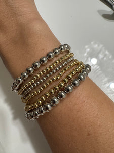 Two Tones Elastic Beads Bracelts Set