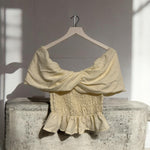 Load image into Gallery viewer, Off Shoulder Ivory Nude Top
