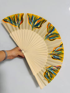 Ivory Hand Painted Kolorete Medium Hand Fan