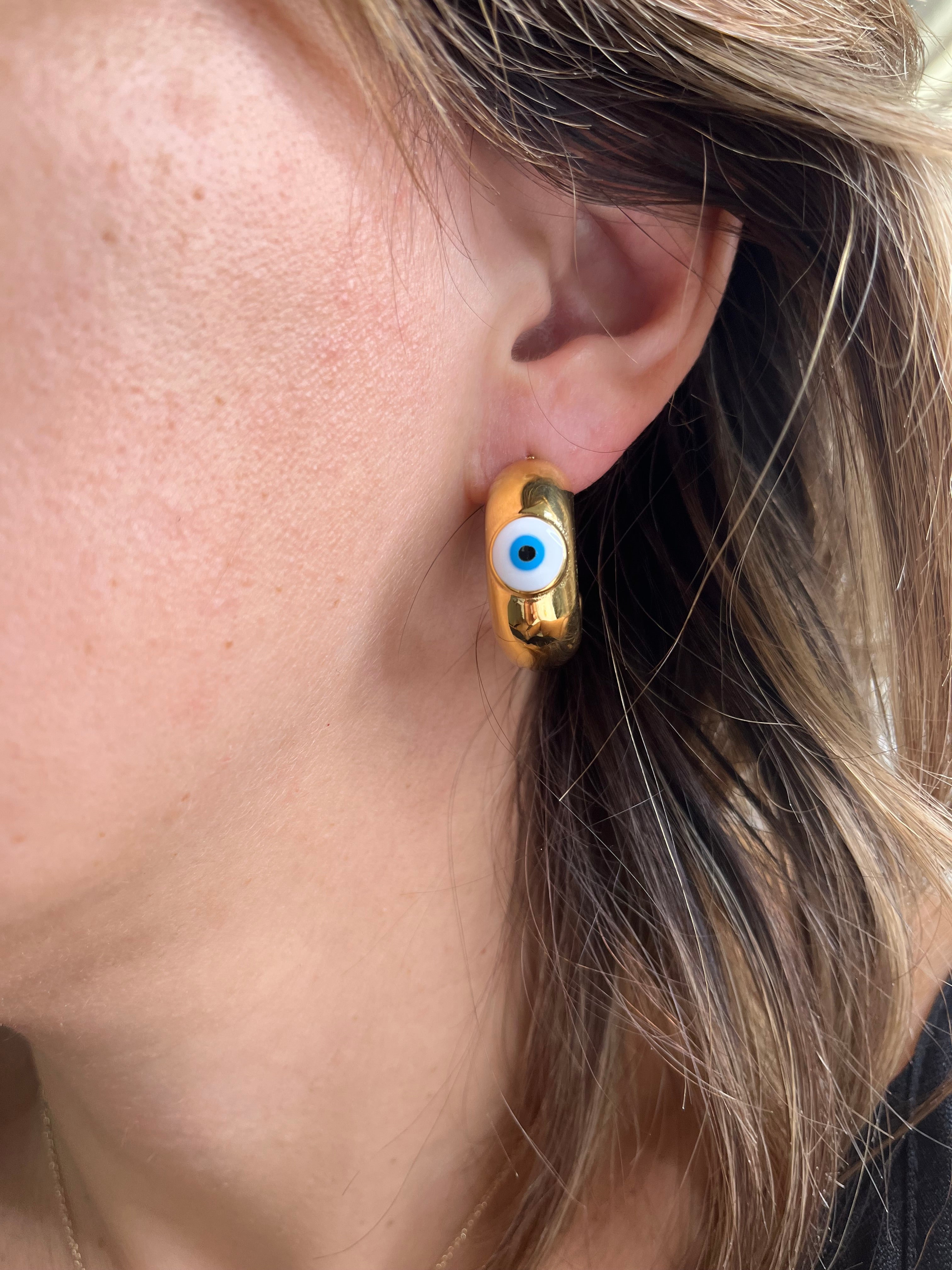 Eye Chunky Hoops Earrings