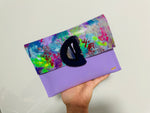 Load image into Gallery viewer, Purple Multicolor KOLORETE Hand Painted Clutch Bag
