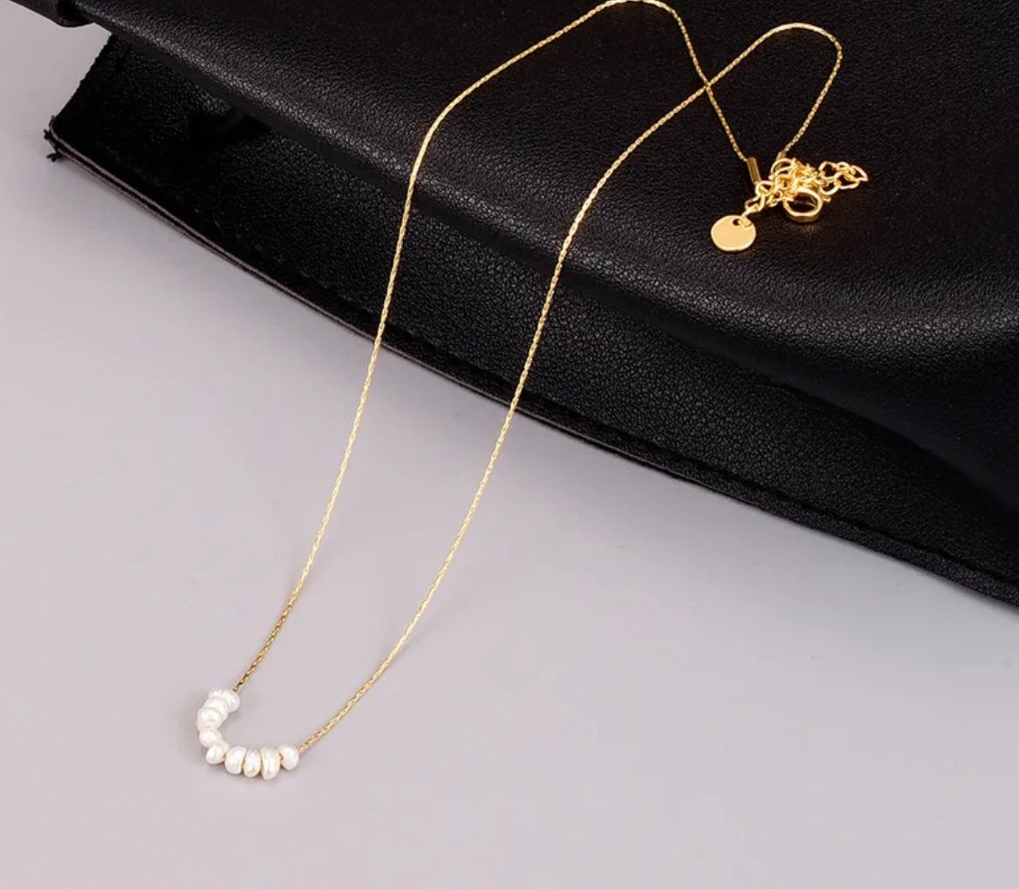 Leilani Pearl Necklace 925 Silver 18kg Gold Plated