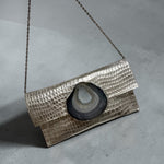 Load image into Gallery viewer, One of a Kind Silver Hand Painted Crossbody Genuine Leather Bag ” H x ” W
