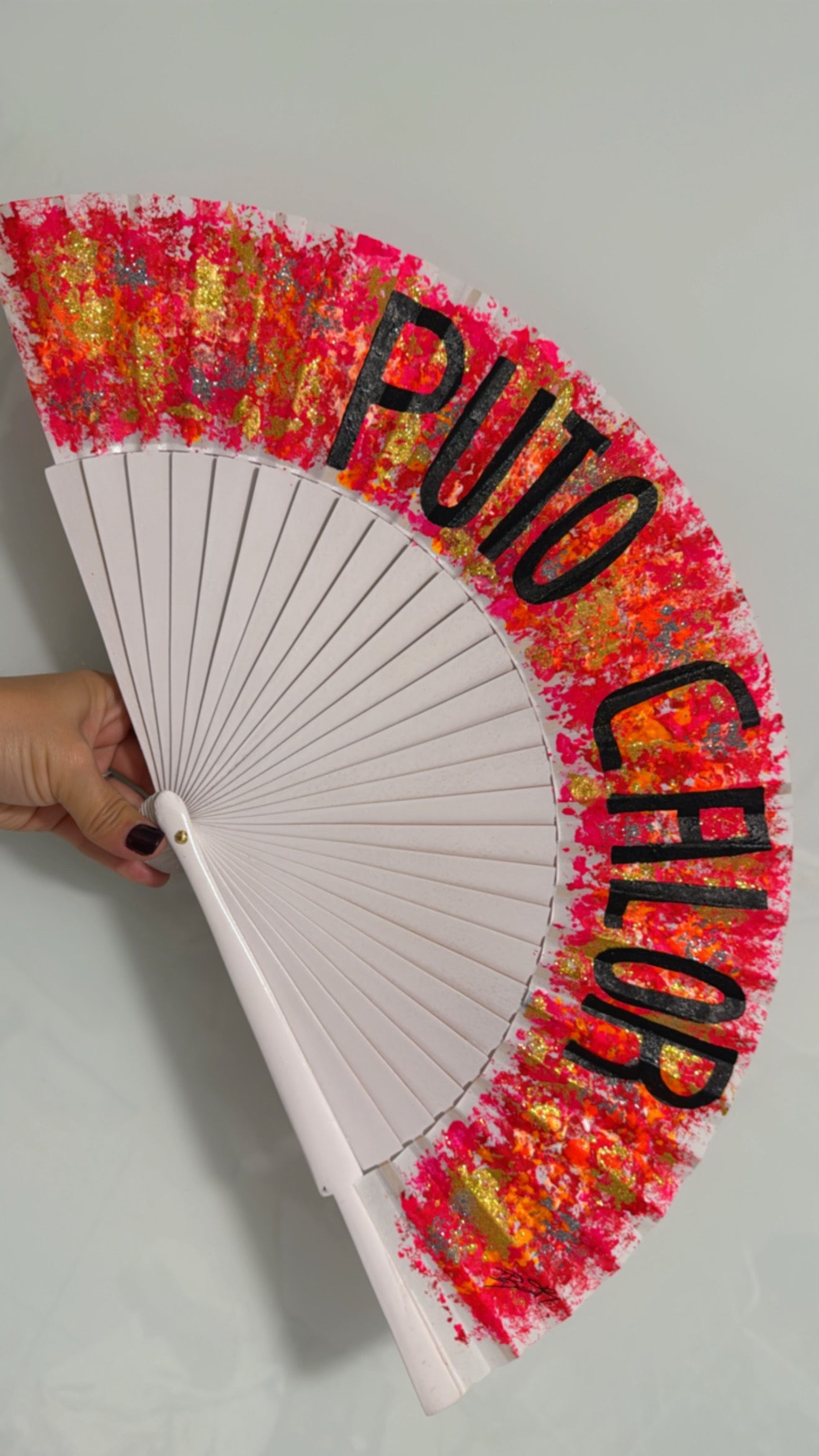 Neon Pink Puto Calor KOLORETE Hand Fan