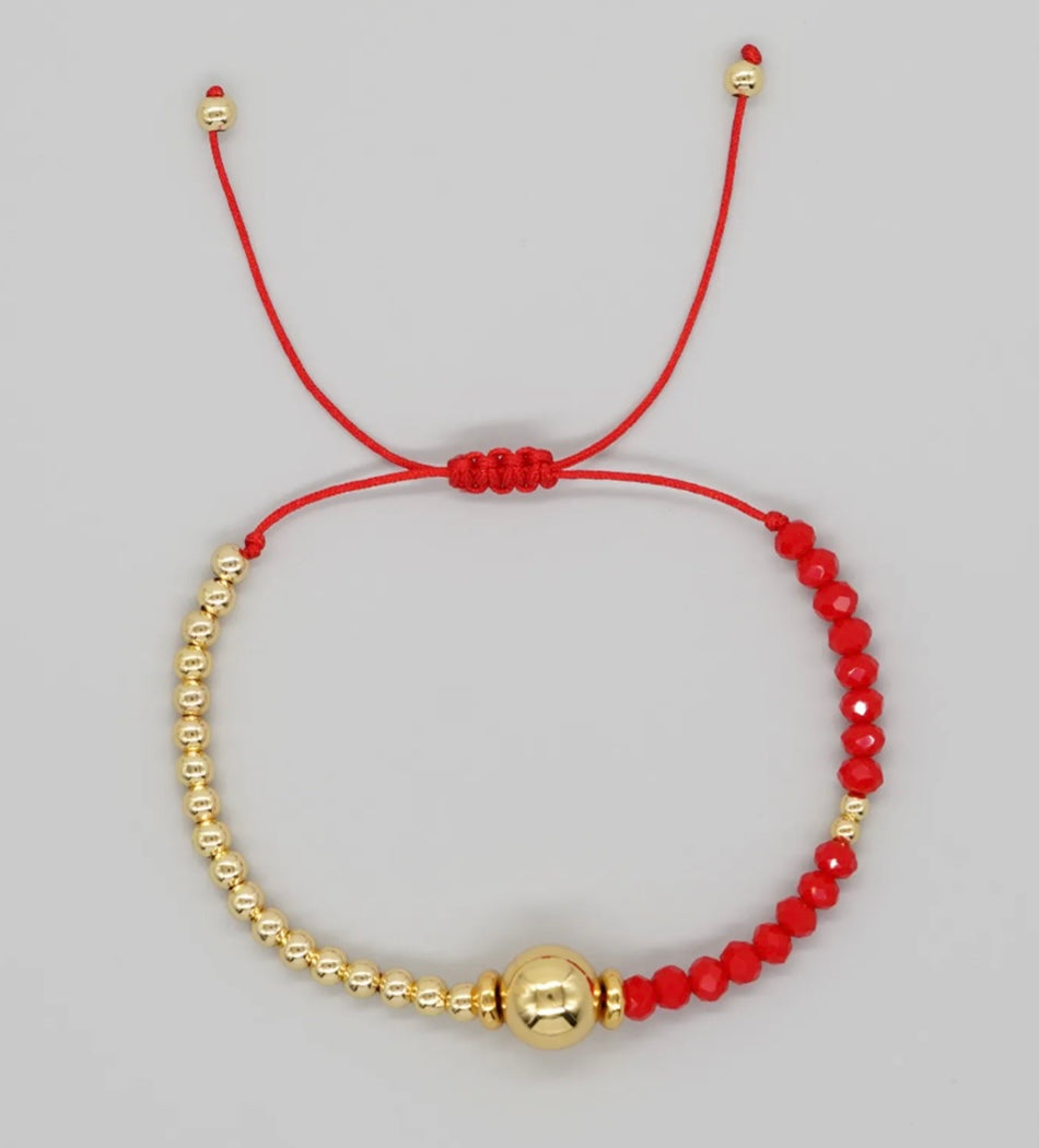 Gold and Color Bead Bracelet