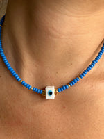 Load image into Gallery viewer, Gold Chain Aqua Necklace
