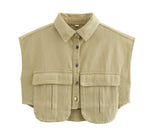 Load image into Gallery viewer, Khaki Denin Top
