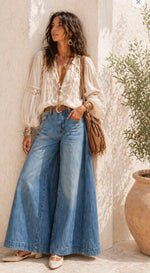 Load image into Gallery viewer, Blue Super Flare Jeans
