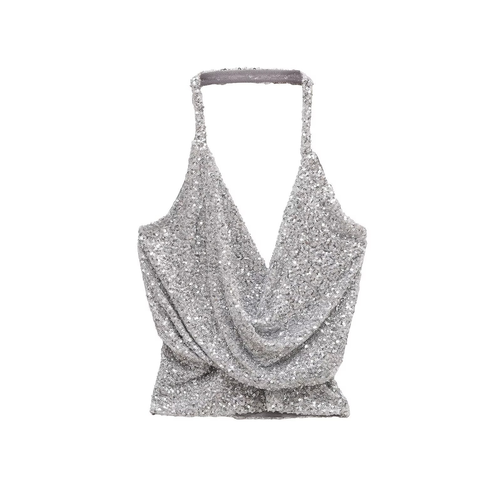 Silver Sequin Top