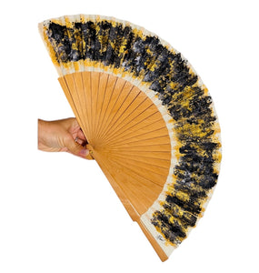 Natural Wood Hand Painted Kolorete Hand Fan