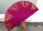 Load image into Gallery viewer, Fushia Feston Hand Painted Kolorete Hand Fan
