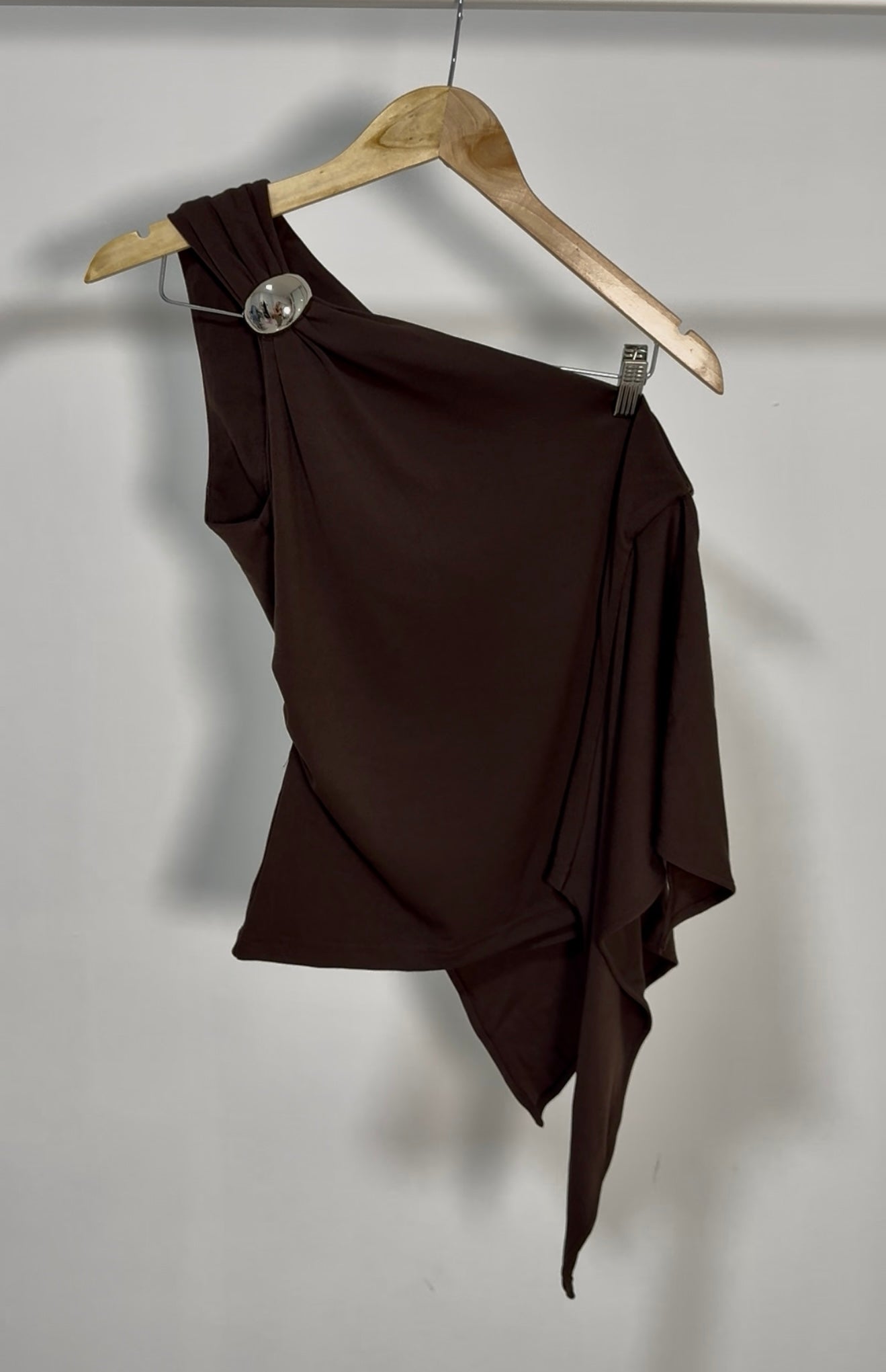 Brown One-Shoulder top