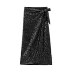 Load image into Gallery viewer, Mila Black Sequin Skirt
