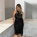 Load image into Gallery viewer, Mila Black Sequin Skirt
