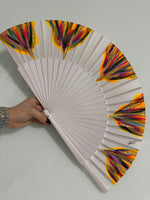 Load image into Gallery viewer, Neon Elegant KOLORETE Hand Painted Hand Fan
