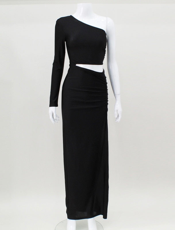 One Shoulder Black Dress