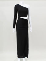 Load image into Gallery viewer, One Shoulder Black Dress
