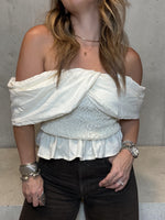 Load image into Gallery viewer, Off Shoulder Ivory Nude Top
