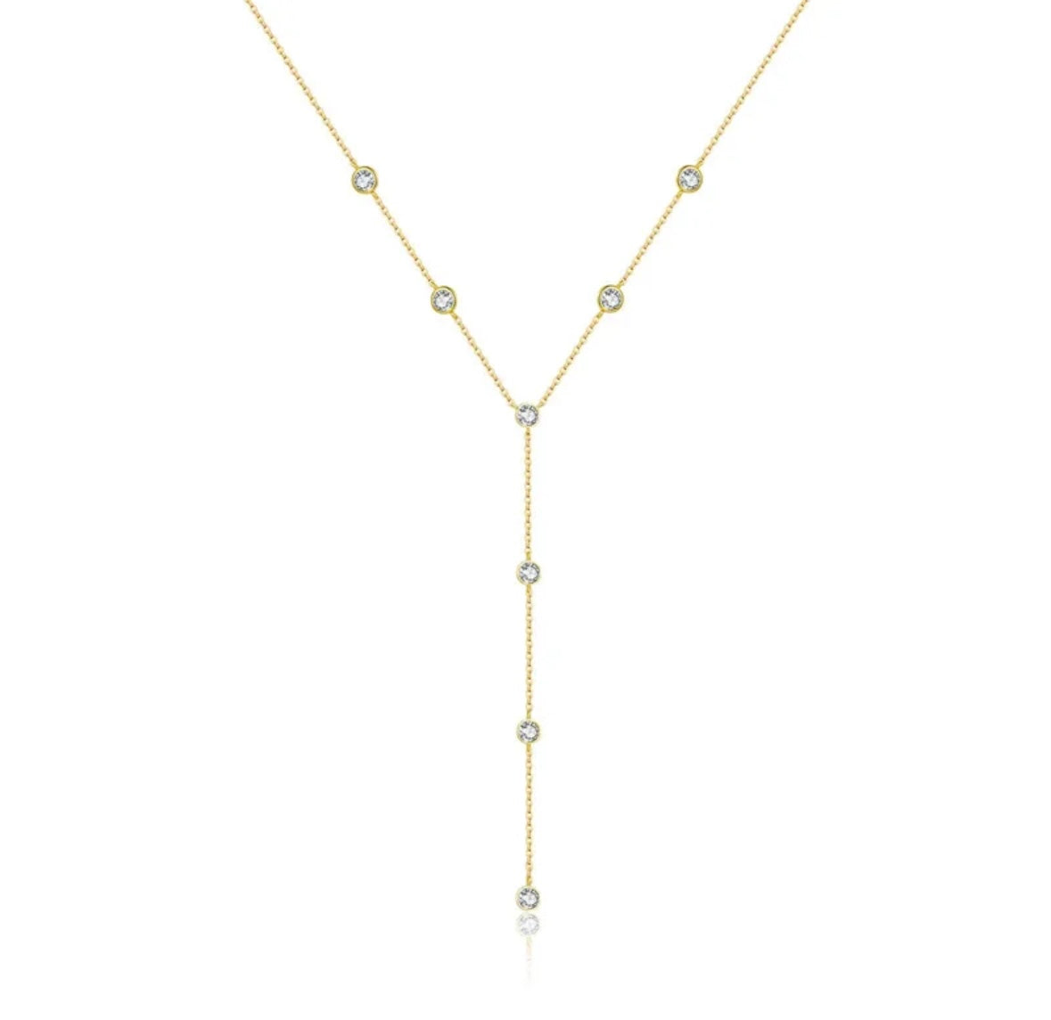 Paula Lariat Necklace 925 Silver 18kg Plated