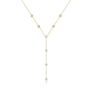 Paula Lariat Necklace 925 Silver 18kg Plated