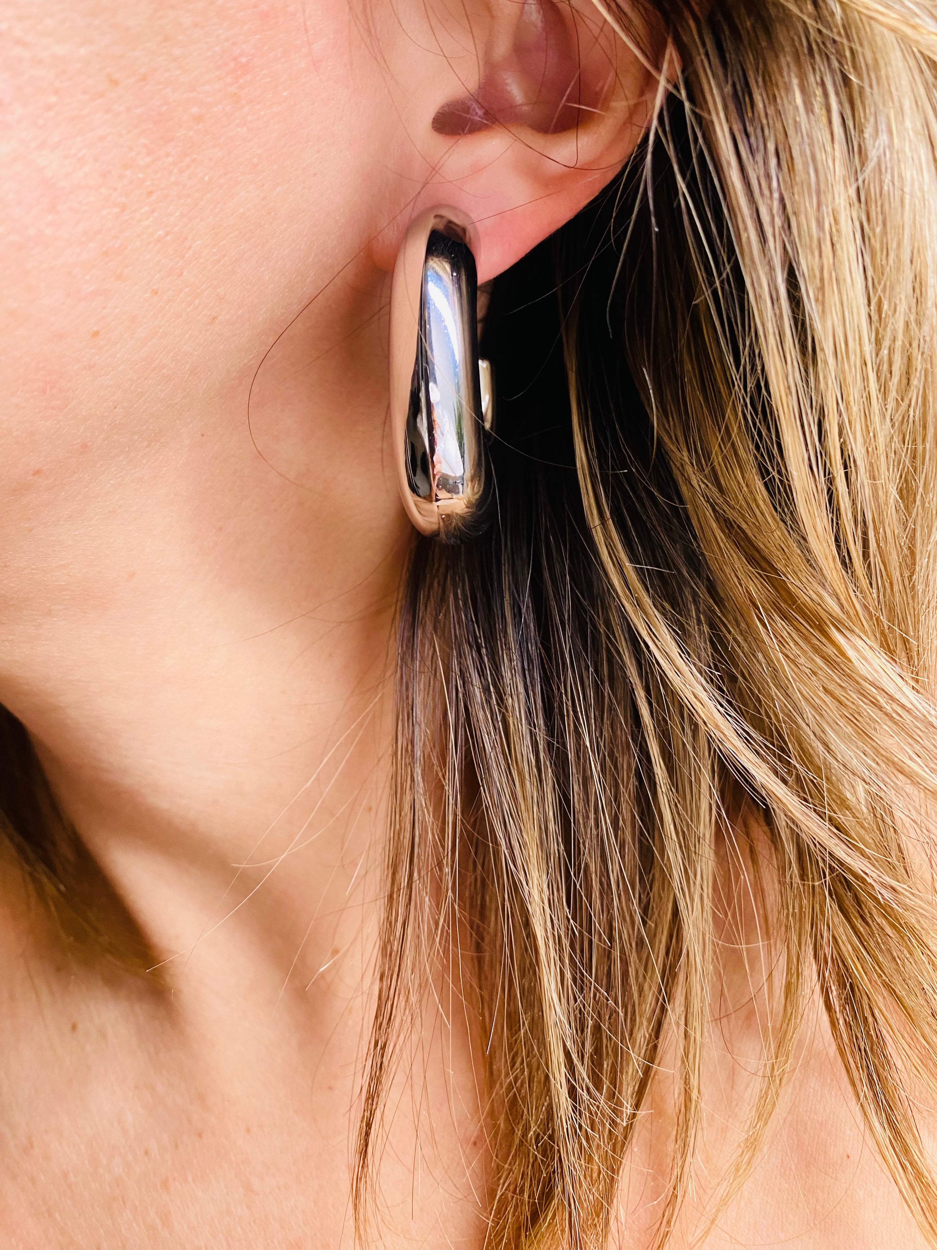 Chunky Open Hoop Earrings