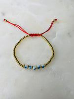 Load image into Gallery viewer, Red Evil Eye Beads Adjustable Bracelet
