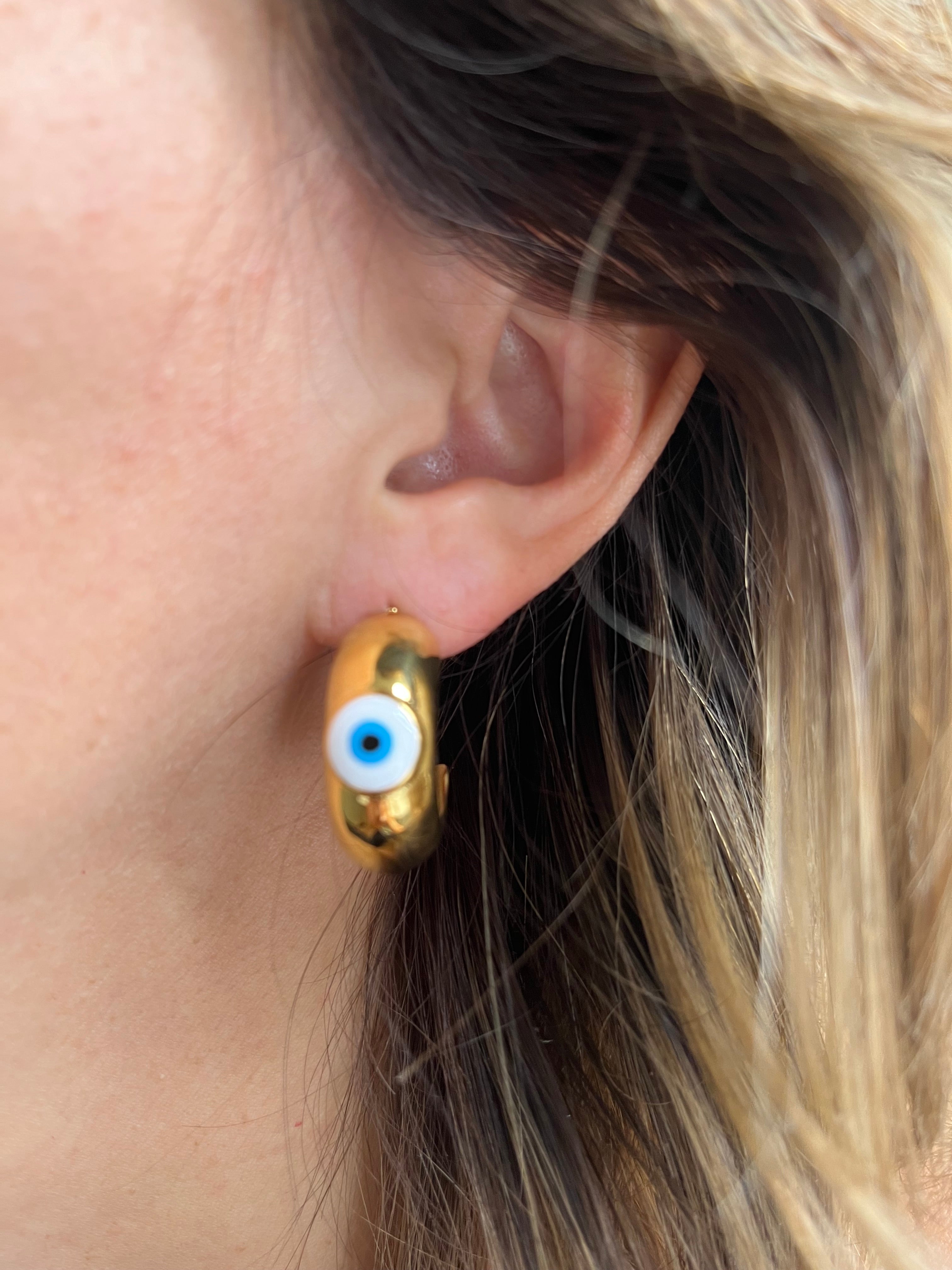 Eye Chunky Hoops Earrings