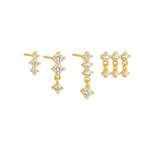 Cristina Earring Set 925 Silver Gold Plated