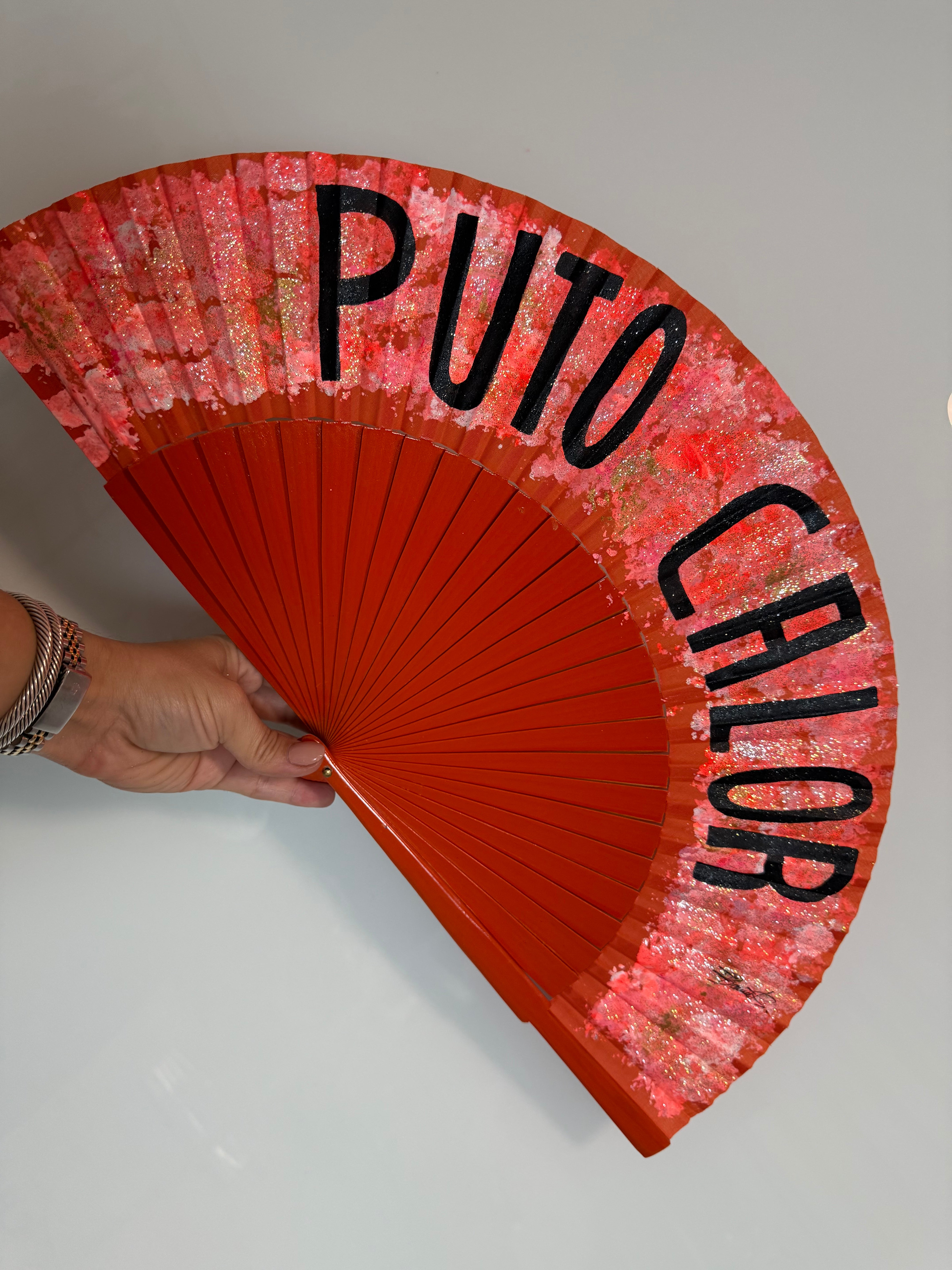 Orange Puto Calor Hand Painted Kolorete Han Fan