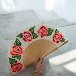 Load image into Gallery viewer, Neon Flower KOLORETE Hand Painted Hand Fan
