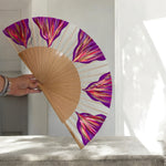 Load image into Gallery viewer, Purple Fushia Feston KOLORETE Hand Painted Hand Fan
