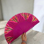 Load image into Gallery viewer, Fushia Feston Hand Painted Kolorete Hand Fan
