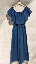 Load image into Gallery viewer, Off Shoulder Denim Jumpsuit
