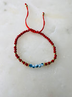 Load image into Gallery viewer, Red Evil Eye Beads Adjustable Bracelet
