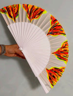 Load image into Gallery viewer, White Hand Painted Kolorete Medium Han Fan
