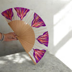 Load image into Gallery viewer, Purple Fushia Feston KOLORETE Hand Painted Hand Fan
