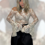 Load image into Gallery viewer, Lace off shoulder top
