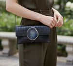 Load image into Gallery viewer, One of a Kind KOLORETE Black Handpainted  Genuine Leather Clutch Bag H x W
