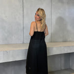 Load image into Gallery viewer, Black Ruffle Chiffon Top
