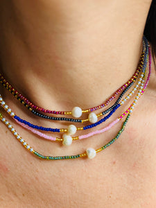 Multicolor Pearl adjustable Necklace