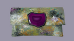 Load image into Gallery viewer, Multicolor KOLORETE Hand Painted Leather Clutch Bag with crossbody chain
