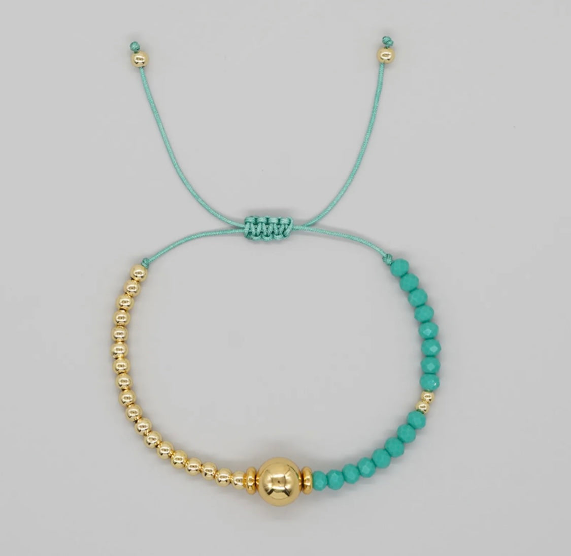 Gold and Color Bead Bracelet