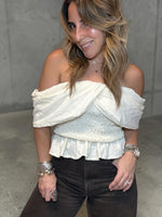 Load image into Gallery viewer, Off Shoulder Ivory Nude Top
