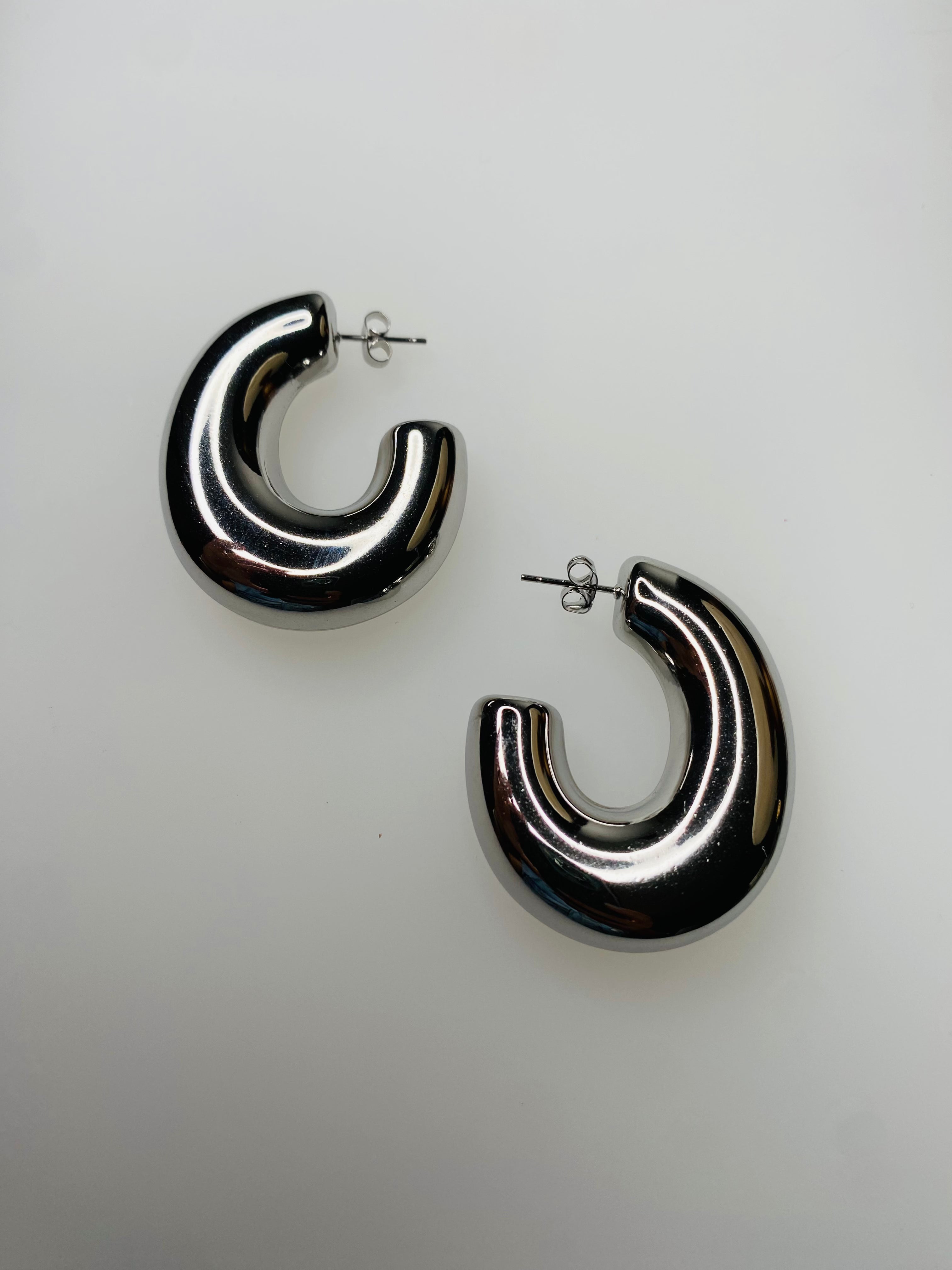 Chunky Open Hoop Earrings