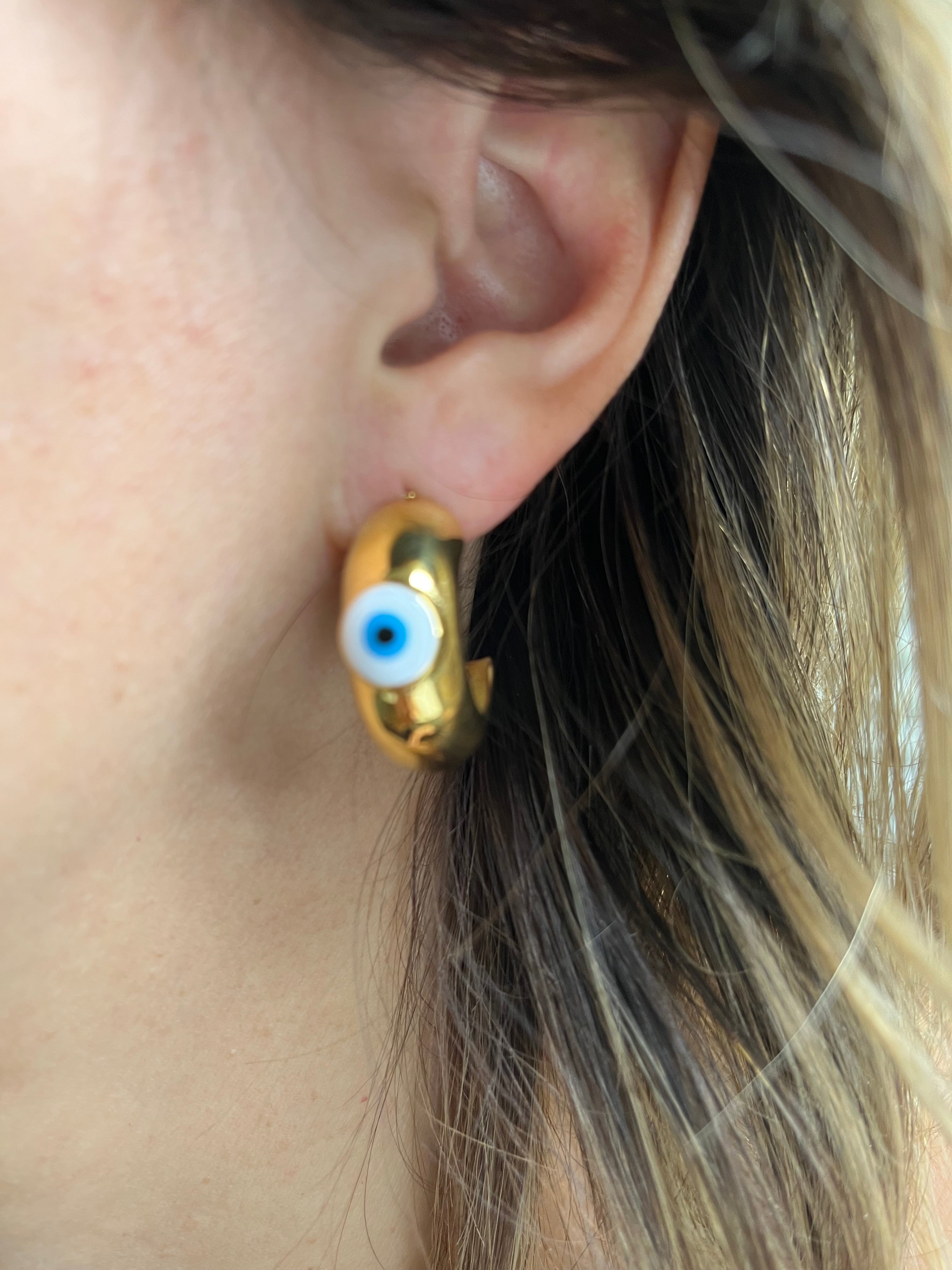 Eye Chunky Hoops Earrings