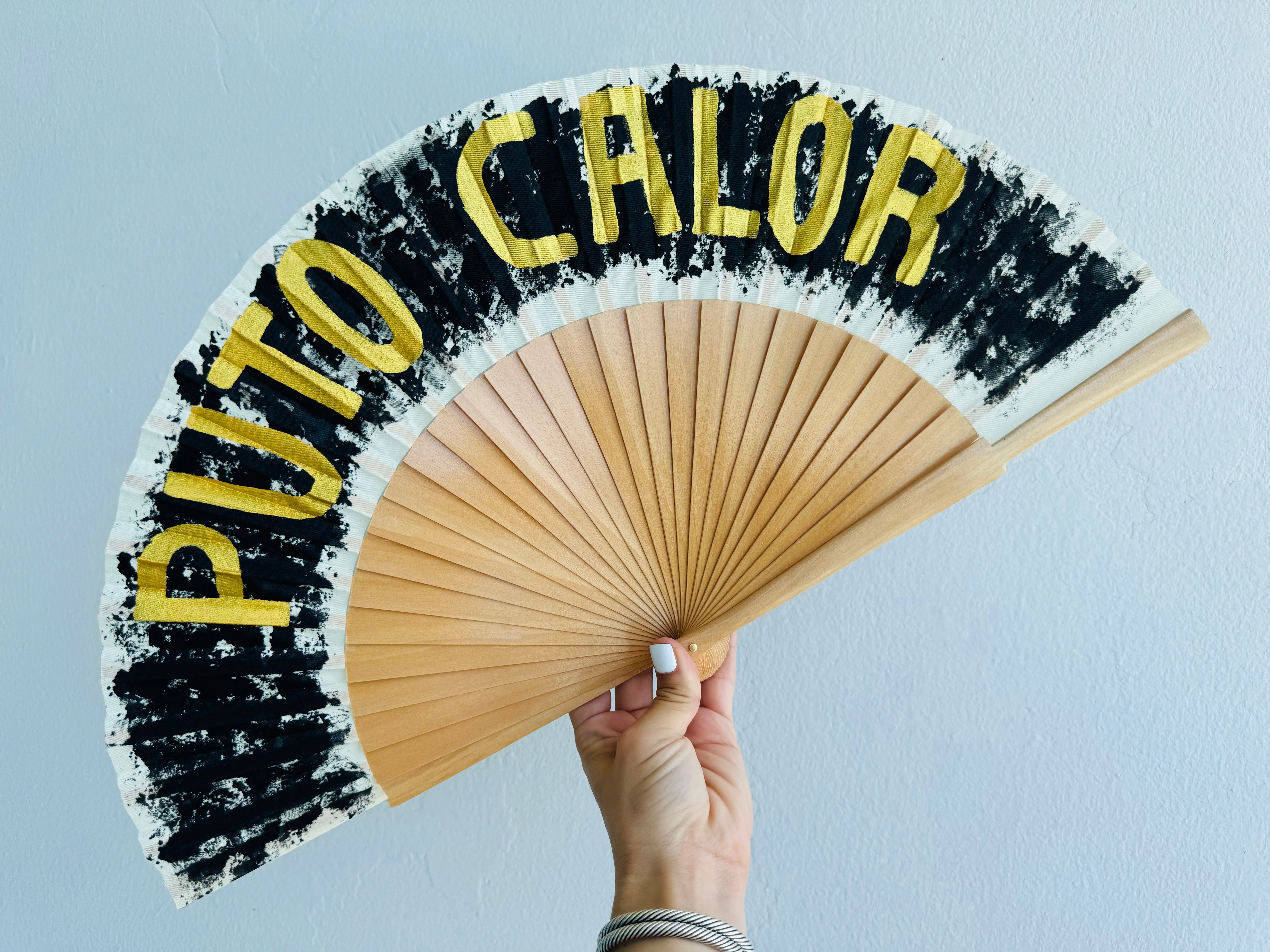 PUTO CALOR Hand Painted Kolorete Hand Fan