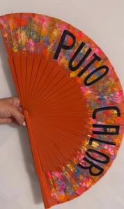 Puto Calor Orange Hand Painted Kolorete Han Fan