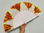 Load image into Gallery viewer, White Hand Painted Kolorete Medium Han Fan
