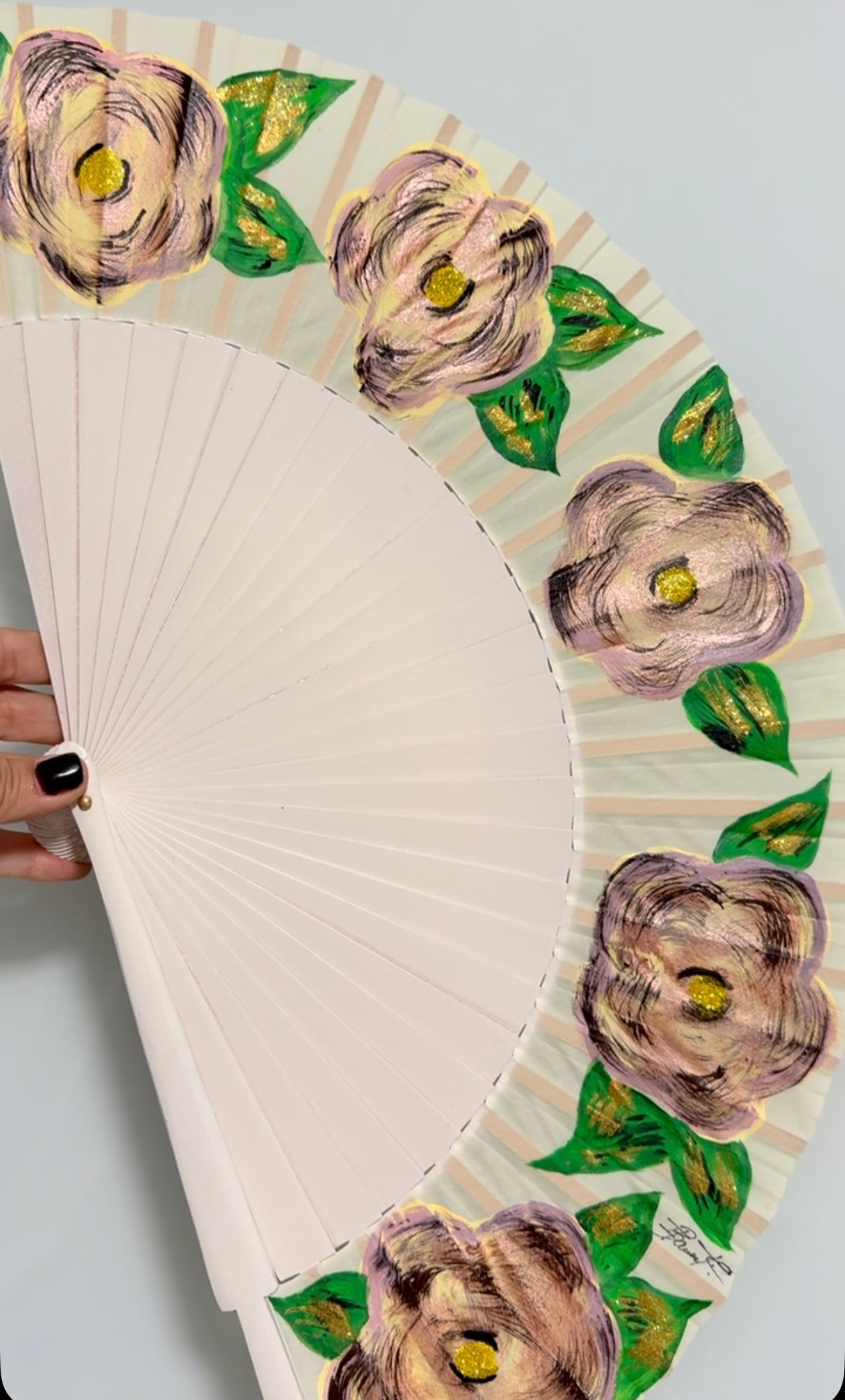 Nude Flowers Hand Painted Kolorete Hand Fan