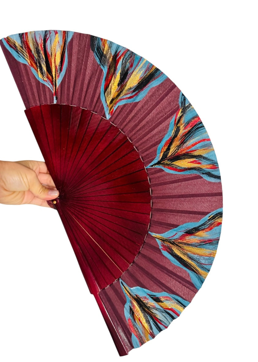Wine Hand Painted KOLORETE Hand Fan